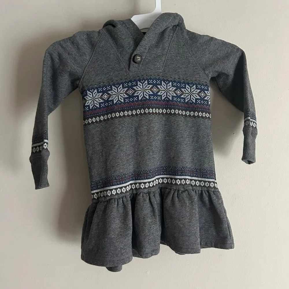 Ralph Lauren Girls Hoodie Sweatshirt Dress sz 4 Peplum Ruffle